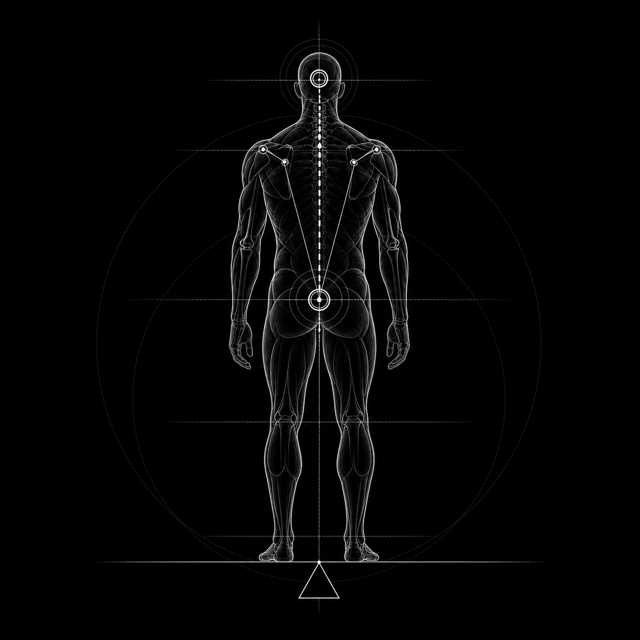 Anatomical illustration showing posterior alignment landmarks